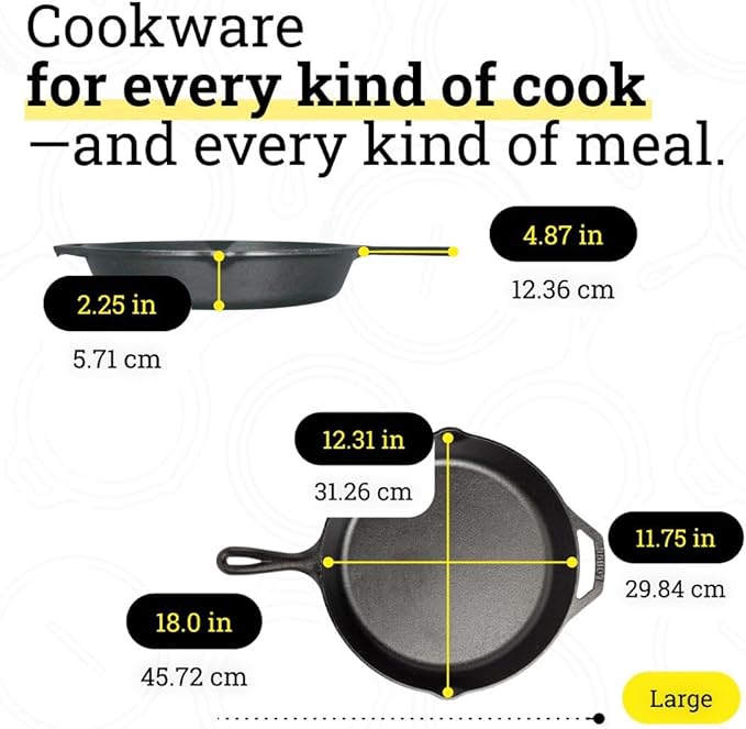 Lodge Seasoned Cast Iron Skillet Set - PFAS-Free, Non-Toxic Cookware - Use with an Oven, Stove, Grill, or Campfire - Naturally Non-Stick & Oven Safe - 8, 10.25 & 12 Inches