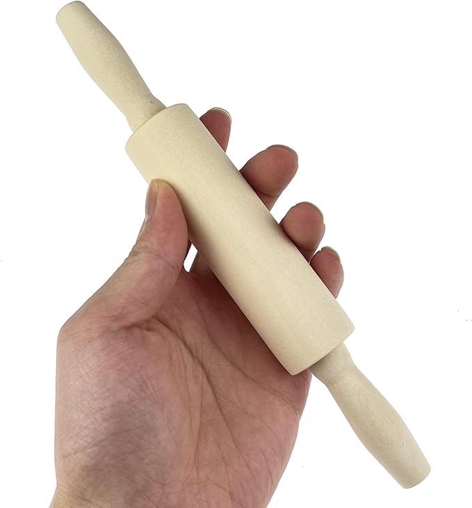 24 Pack Wood Small Rolling Pin for Kids, 7.9 Inch Kids Rolling Pin for Home Kitchen