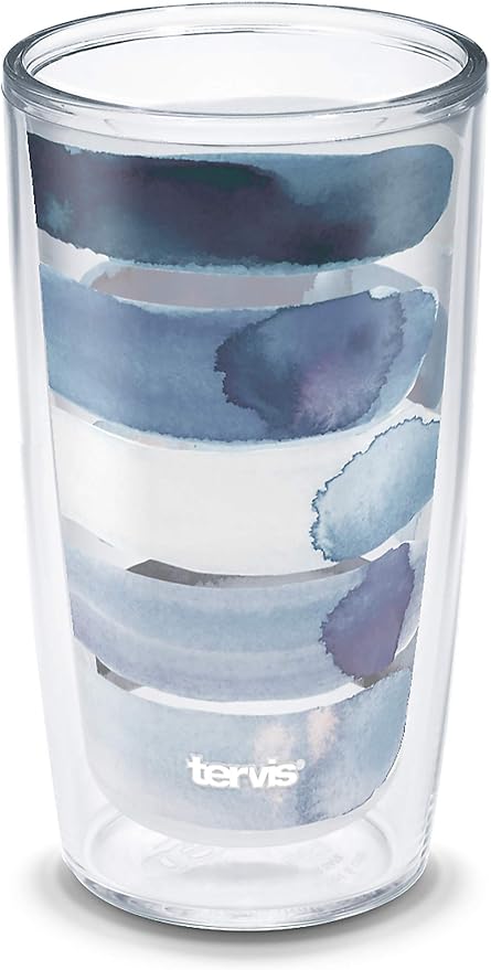 Tervis Made in USA Double Walled Kelly Ventura Insulated Tumbler Cup Keeps Drinks Cold & Hot, 16oz, Sorbet Stripe