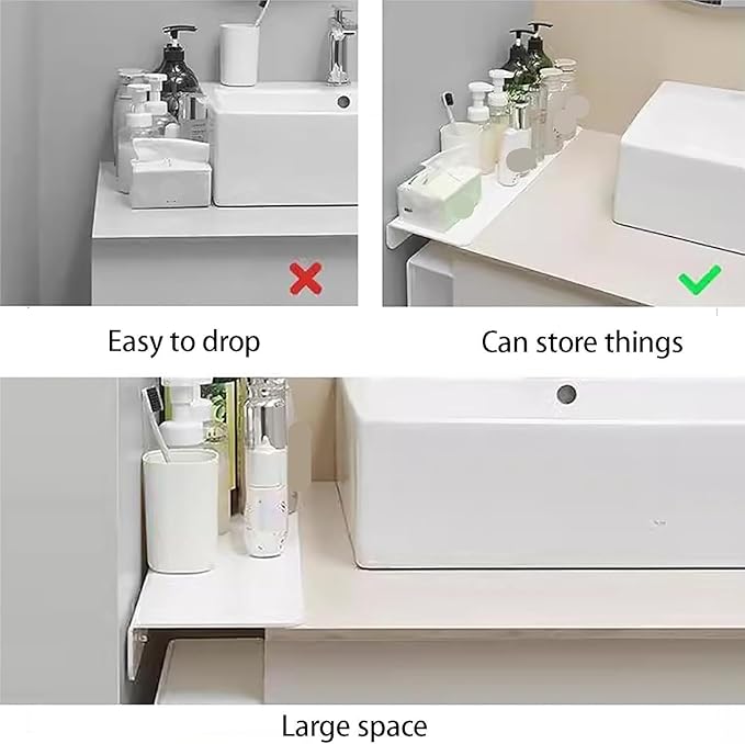 Metal Kitchen Refrigerator Gap Partition Countertop Gap Extension Board, Refrigerator Side Partition, Gap Covers Between Countertop And Walls, No Drill (White, 15.7 * 5.9inch)