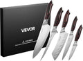VEVOR Kitchen Knife Set, 5 Piece High Carbon Stainless Steel Sharp Knife Set, Durable and Rust-Resistant, Professional Kitchen Cutlery with Ergonomic Crack-Resistant Handle, for Precise Cutting