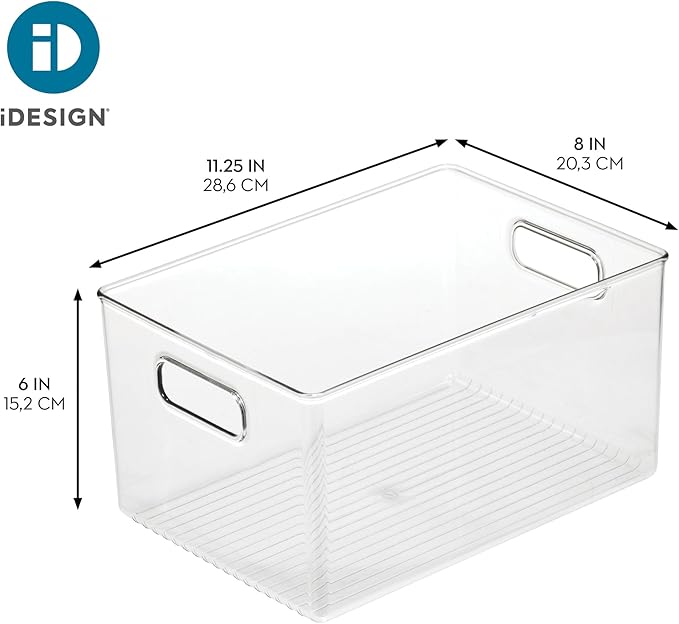 iDesign Recycled Plastic Pantry Storage Bin – Linus Collection - Clear