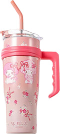 Melody Stainless Steel Insulated Tumbler with Lid, Straw & Handle 1200ml - XL Size, Pink