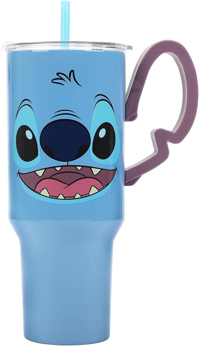 Disney's Stitch 40 Oz Stainless Steel Tumbler With Scultped Ears Handle