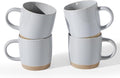 famiware Coffee Mugs for 4, 13 oz Mug Set, Dringking Cup with Handle for Coffee, Tea, Cocoa, Milk, Milkyway Serise, Ligth Gray
