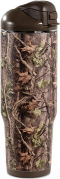 HydroJug Ease2o Water Bottle with Straw & Chug Lid, Stainless Steel, Vented Cap to Help Reduce Pressure, Water-Level Window, Cup Holder Friendly, Non-Slip Base – 32oz, Woodland
