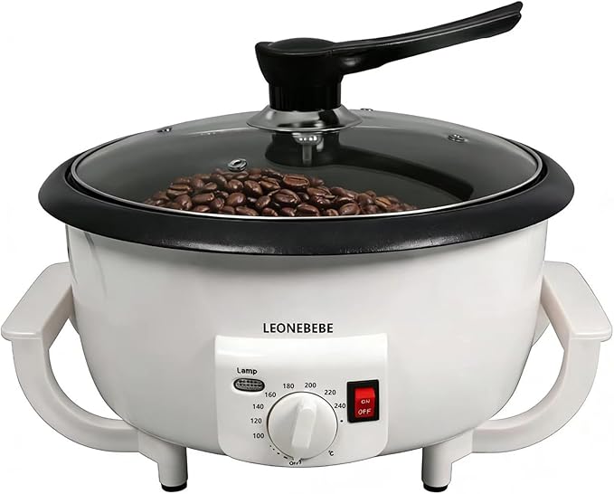 Home Coffee Bean Roaster Machine for Beginner Electric Nut Peanut Cashew Chestnuts Roasting Machine 1.6lb Capacity