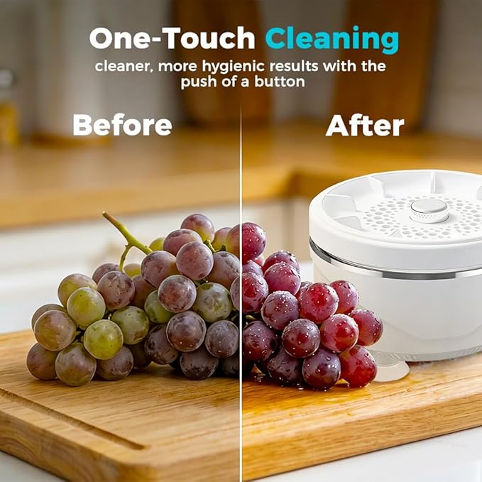 2026 New Fruit and Vegetable Cleaner Machine, Fruit Washing Device Titanium Electrolysis Fruit and Veggie Cleaning Machine, Waterproof Food Purifier for Fruits, Vegetables, Meat and Tableware (1)