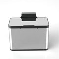 Wall Mounted Hanging Kitchen Trash Can Stainless Steel Bin 3L 0.8 Gallon Slim Cabinet Door Over Counter Lid Manual Open Small Bathroom RV Dorm Office Removable Liner Ring Bag Storage Hook