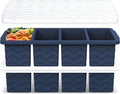 Doasuwish Silicone Freezer Tray for Soup with Lid – 1-Cup Soup Container Cube Style Ice Cube Trays for Freezer, Meal Prep & Food Storage, Freeze 250mL/125mL Portions – 2 Pack
