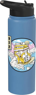 Surfing Banana Milk Carton Japan Wave Kawaii Vaporwave Anime Stainless Steel Insulated Water Bottle