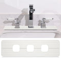 Teenyyou 3 Square Hole White Faucet Mat for Kitchen Sink Bathroom 16.14" x 4.49" Kitchen Faucet Absorbent Mat Diatomite Splash Guard Quick Drying Stone Drip Catcher Hole 1.97" Holes Spaced About 1.97"