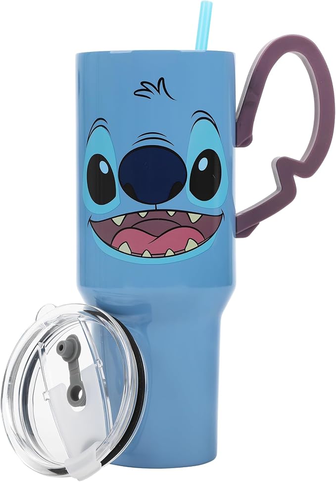 Disney's Stitch 40 Oz Stainless Steel Tumbler With Scultped Ears Handle