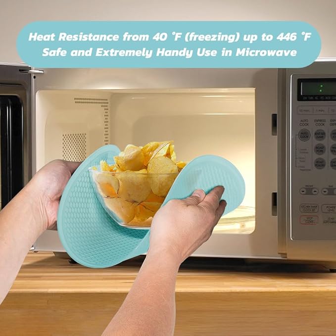 Microwave Mat & Food Cover Cover for Splatter Guard Silicone Trivet Pot Holders Drying Baking Place Mat Silicone Bowl Covers BPA Free Suction Lids Microwave Cover
