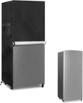 Upright Freezers Cover,Waterproof Outdoor Fridge Cover with Double Zipper for Outdoor 8-12 Cubic Feet Compact Stand Up Freezer Covers (24" W x 30" D x 67" H,Black)