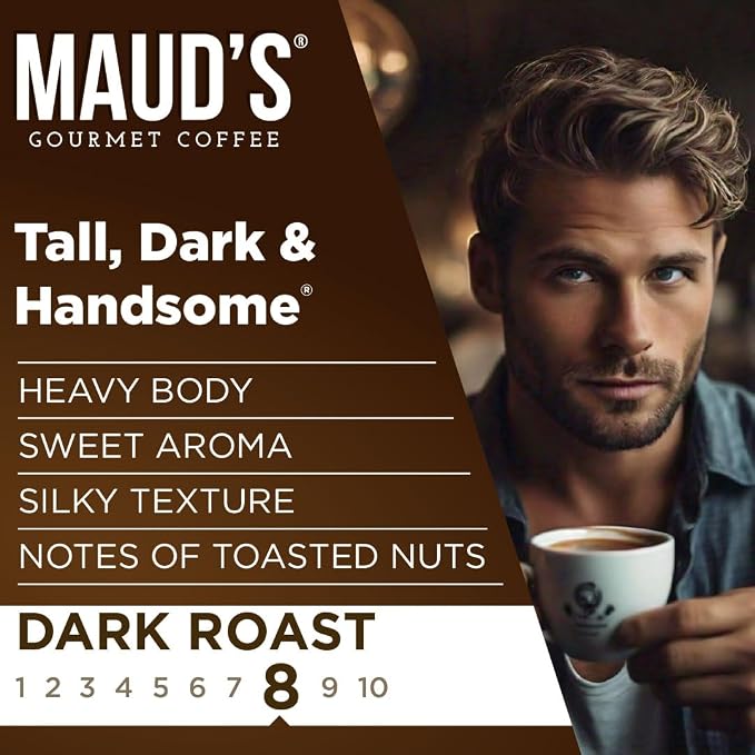 Maud's Dark Roast Coffee Pods, 200ct, Single Serve Pods – 100% Arabica Coffee, Compatible with Keurig K Cups Maker