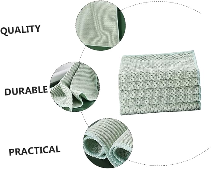 PartyKindom 150pcs Kitchen Dishcloths Highly Absorbent Practical Cleaning Cloths for Household Use and Material Green for Washing Dishes and Kitchen Cleaning