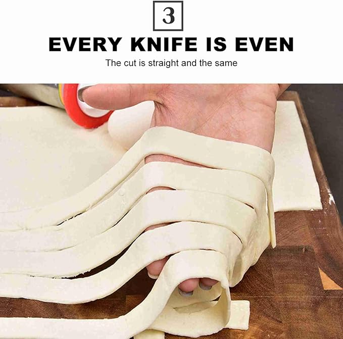 7 Wheel Stainless Steel Pizza Knife Wheel Cutter Adjustable Dough Divider, Silver - Durable Food Grade Material, Even Cutting, Ideal for Baking Pizza and Pastry (5 wheel)