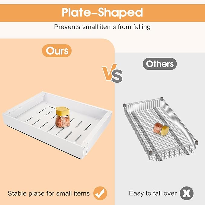GOTOTOP Pull Out Cabinet Organizer, Kitchen Cabinet Organizer, Pull Out Drawers, Kitchen Cabinet Organization Systems for Cabinets, Heavy Duty Slide Out Drawers for Cabinets