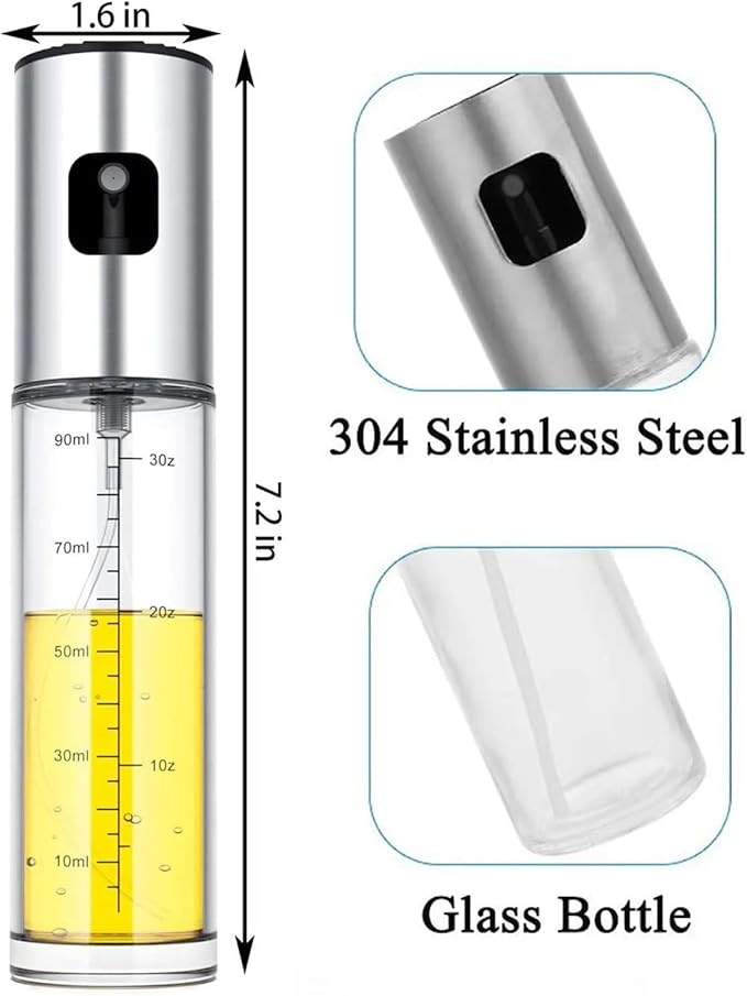 Oil Spray Bottle, 4pcs 100ml s Oil Sprayer Bottle For Cooking,Mister Vinegar Bottles For Kitchen/Salad/Barbecue,for Salad Making, Baking