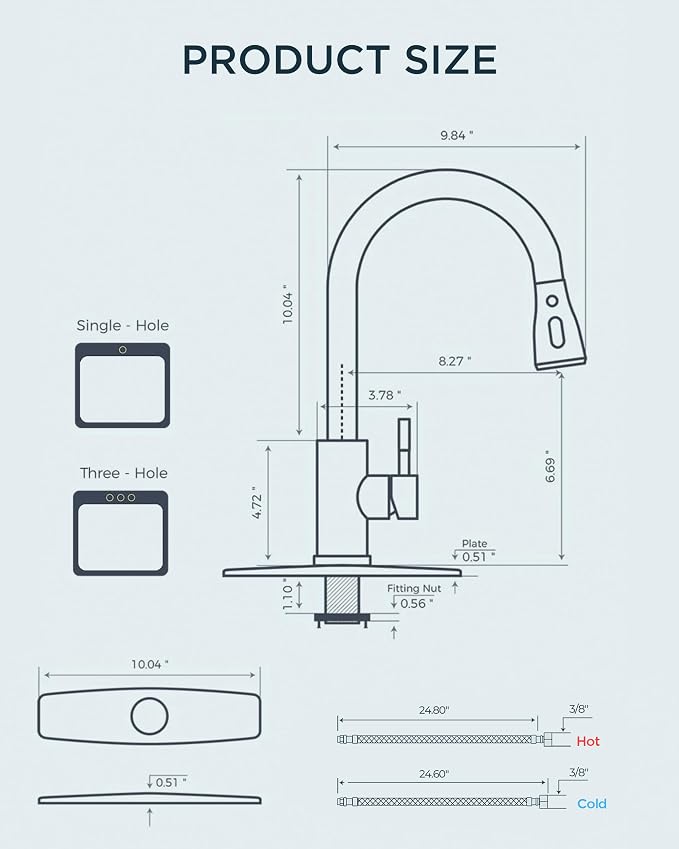 FORIOUS Kitchen Faucet with Pull Down Sprayer, Brushed Nickel, Bar High Arc Single Handle Traditional 3 Modes Stainless Steel Faucet for Kitchen Sink Farmhouse RV Laundry Camper