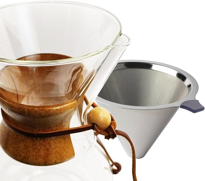 subjectthree Glass Coffee Dripper 6 Cup Pour Over Coffee Maker Set with Reusable Filter Easy Clean for Camping,Office,Cafes,Home Use(20 Ounce)