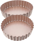 2pcs Non-stick Quiche Pan with Removable Bottom Heavy Duty Tart Pans for Baking for Family Gatherings and Special Occasions Round Design