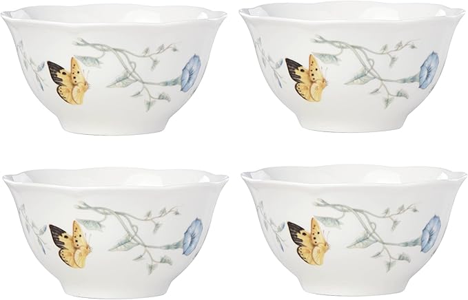 Lenox 792566 Butterfly Meadow 4-Piece Rice Bowl Set , White