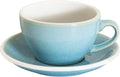 Loveramics Coffee Cup Ceramic, 8 oz Latte Art Cup with Saucer for Cappuccino, Tea, Espresso, Thick - walled stoneware Cappuccino mug Set for Cafe and Barista - Potters Colours (Ice Blue, 8OZ)