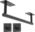 Paper Towel Holder Under Cabinet, Self Adhesive or Wall Mounted SUS304 Stainless Steel Paper Towel Holder for Kitchen, Bathroom(2 Towel Hooks, Matte Black)