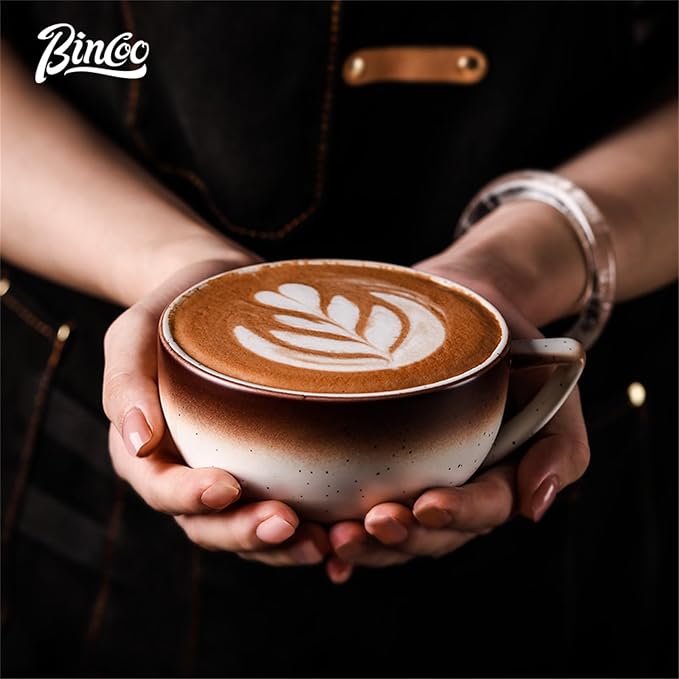 Bincoo 10 oz Ceramic Coffee Mug, Cute Coffee Mugs, Ceramic Mug, Cappuccino Cup, Mug Set, Mugs for Women, Ideal for Daily Drinking and Coffee Serving