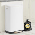 KdbK 13 Gallon Trash Can with Lid, 50L Fingerprint Proof Stainless Steel Kitchen Trash Can with Removable Inner Bucket and Lid Soft Close, Pedal Rubbish Bin for Home Office, White