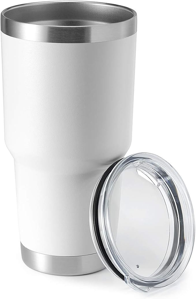 HASLE OUTFITTERS 30oz Stainless Steel Tumbler, Double Wall Vacuum Insulated Travel Mug Tumbler, Durable Insulated Coffee Mug, Gift Box Set (White, 1)