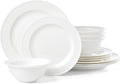Lenox Dinnerware Set, Studio 1414 Rimmed 12-Piece Set, Service For 4, Bone China Material, Dishwasher & Microwave Safe, Home And Kitchen, Kitchen And Dining, Plates And Bowls Sets (White, 12 Pieces)
