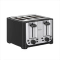 bella 4 Slice Toaster with Auto Shut Off, Extra Wide Slots & Removable Crumb Tray and Cancel, Defrost & Reheat Function, Toast Bread & Bagel, Black