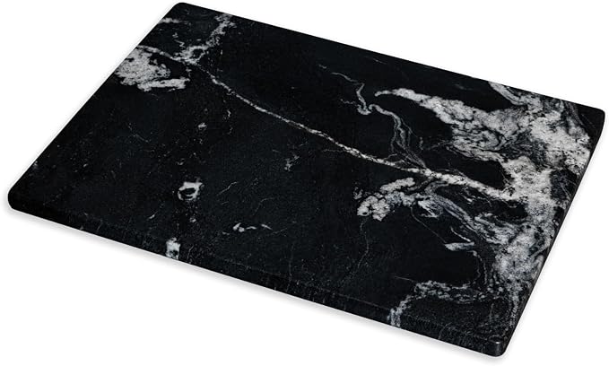 Diflart Natural Marble Stone Cutting Board for Kitchen, 16x20 Inch, Black, Marble Slab Pastry Board Large with Non-Slip Feet for Cheese, Charcuterie, Dough Chocolate, Pack of 1 Piece