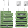 Zipper Bag Organizer Suitable for kitchen RV Campers with Zipper Gallon, Quart, Sandwich and Snack Food Storage Bags, Kitchen Plastic Bag Storage Organizer (Green)