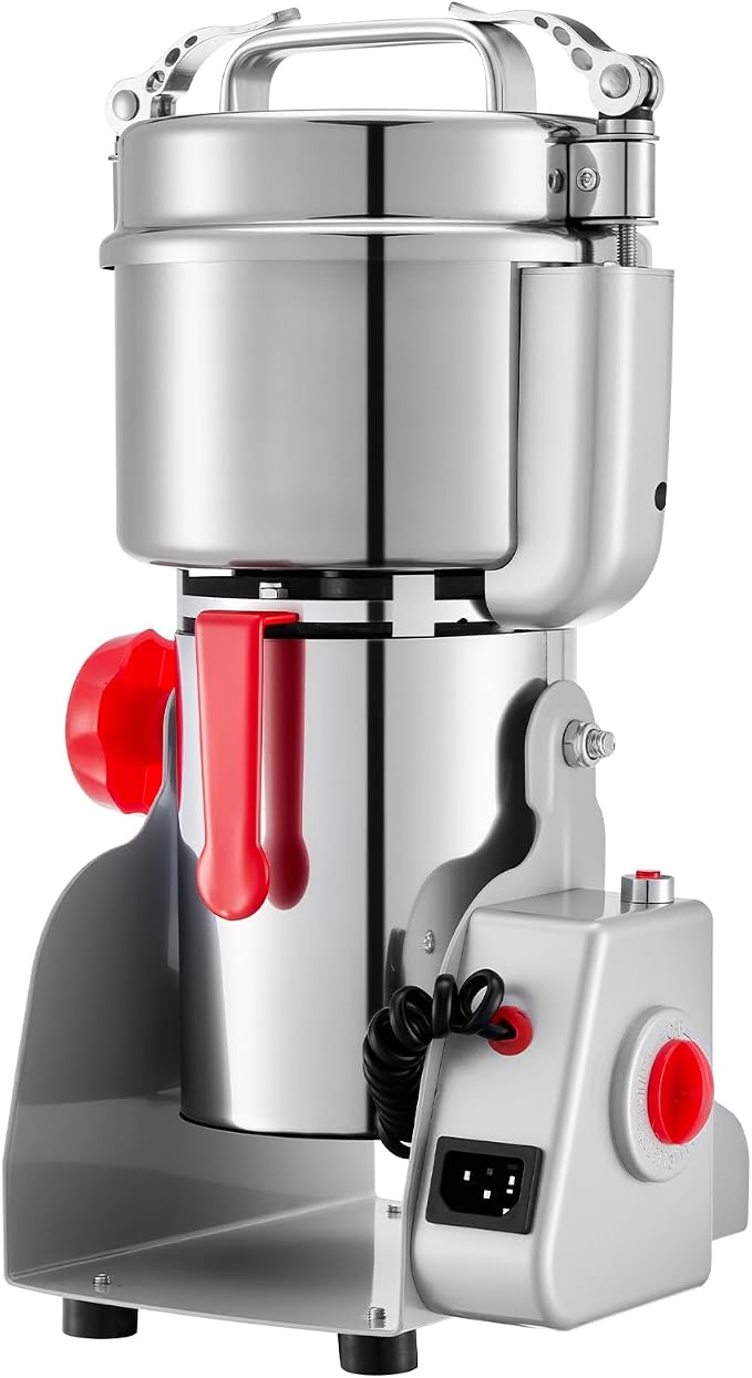 VEVOR 500g Electric Grain Mill Grinder, High Speed 2000W Commercial Spice Grinders, Stainless Steel Pulverizer Powder Machine, for Dry Grains Spices Cereals Coffee Corn Pepper, Swing Type