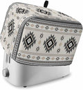Gray Beige Boho Toaster Cover 2 Slice, Ethnic Tribe Vintage Dustproof Bakeware Oven Protector with Top Hook, Southwestern Waterproof Small Kitchen Appliance Toasters Dust Cover, 11"x6"x8"
