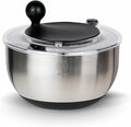 Salad Spinner with 5 Blades – 5L Large Capacity Vegetable Washer & Dryer, Push Button Fast Spin, Built-in Drain System, Stainless Steel Bowl, Non-Slip Base – All-in-One Kitchen Prep Tool