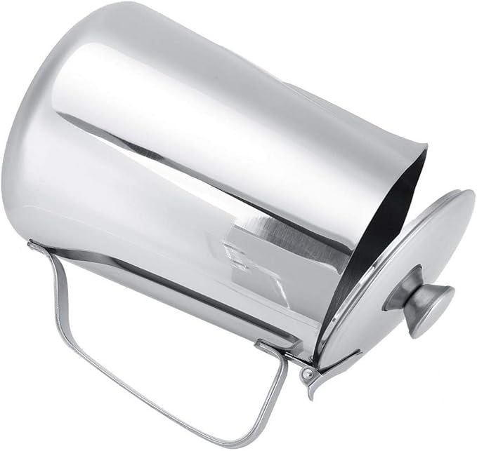 Frothing Pitcher, Steaming Pitchers, Stainless Steel Coffee Cup Mug Milk Frothing Jug with Lid for Latte Coffee Art(1000ML)