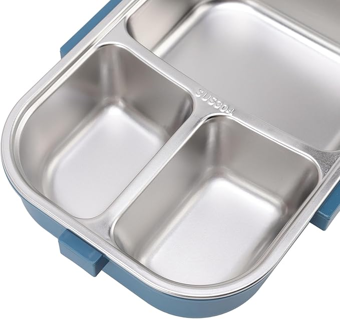 Tbest Thermal Lu Box For Hot Food Thermal Tazon,Lu Box Lu Box Thermal Lu Box 1100Ml Double Layer 3 Grid Design 304 Stainl Steel Box With Chopsticks Spoon Soup Bowl G (Pink)