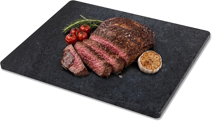 Black Marble Cutting Board For Kitchen, Large Marble Slab Pastry Board With Non-Slip Feet For Baking, Cheese, Charcuterie, Chocolate, 16x20 Inch, Pack Of 1 Piece