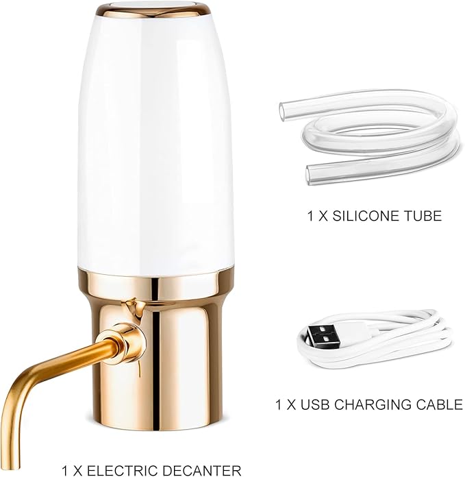 Electric Wine Aerator, 5X Faster Than Traditional Decanter, One-Button Operation, Portable Wine Aerator for Travel & Parties, Quick Charge 90 Mins for 35 Bottles, Ideal Gift for Wine Lovers