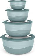 Pera Airtight Mixing Bowls with Lids, 8-Piece BPA-Free Nesting Prep Bowl Set for Kitchen & Food Prep, Large 4200ml Capacity, Microwave & Dishwasher Safe