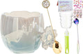 Pearl Ceramic Coffee Mug for Tea Latte Milk Cute Love Shape Cup for Home Office Women Gift 6.5 oz (cherry blue, 350 ml)