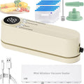 Vacuum Sealer, Mini Cordless Vacuum Sealer, Handheld Portable Rechargeable Snack Bag Sealing Machine with Air Pump, for Dry/Moist Food Storage with 10 Compression Bags