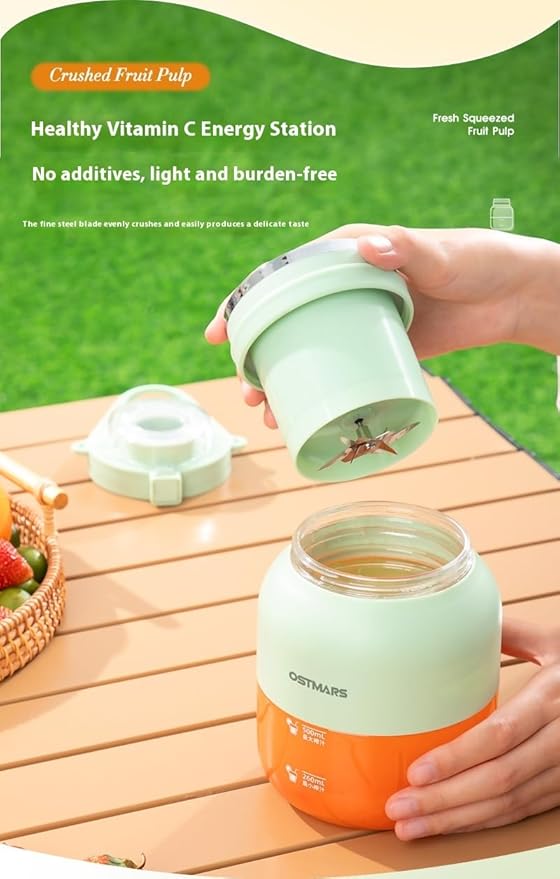 OSTMARS Portable Personal Blender, Compact Juicer Cup, 500ml, USB Rechargeable, for Fruits and Smoothies