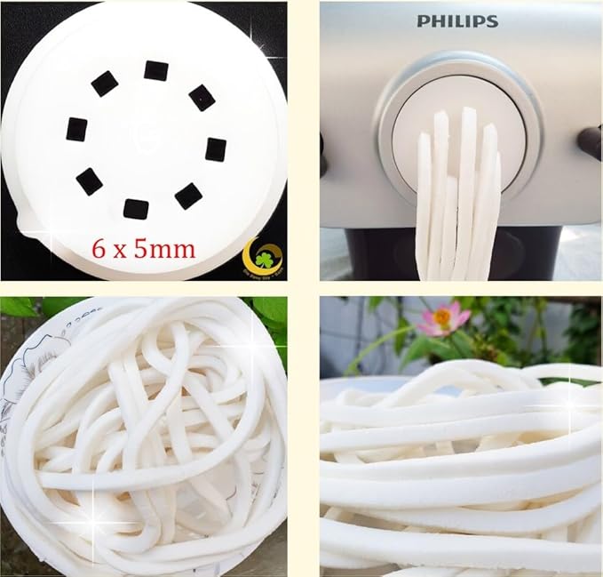 Udon Noodles Shape Disc Fit For Philips Automatic Pasta & Noodle Maker, Disc Compatible With Philips Pasta Maker Attachment Kitchen Appliance Maker Accessory (Udon Noodles4x3mm) (D19, 6x5mm)