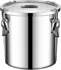 304 stainless steel food storage containers with lids lock clips airtight container large airtight for rice flour sugar grain coffee bean storage containers Kitchen jar (3.17gal/12L)